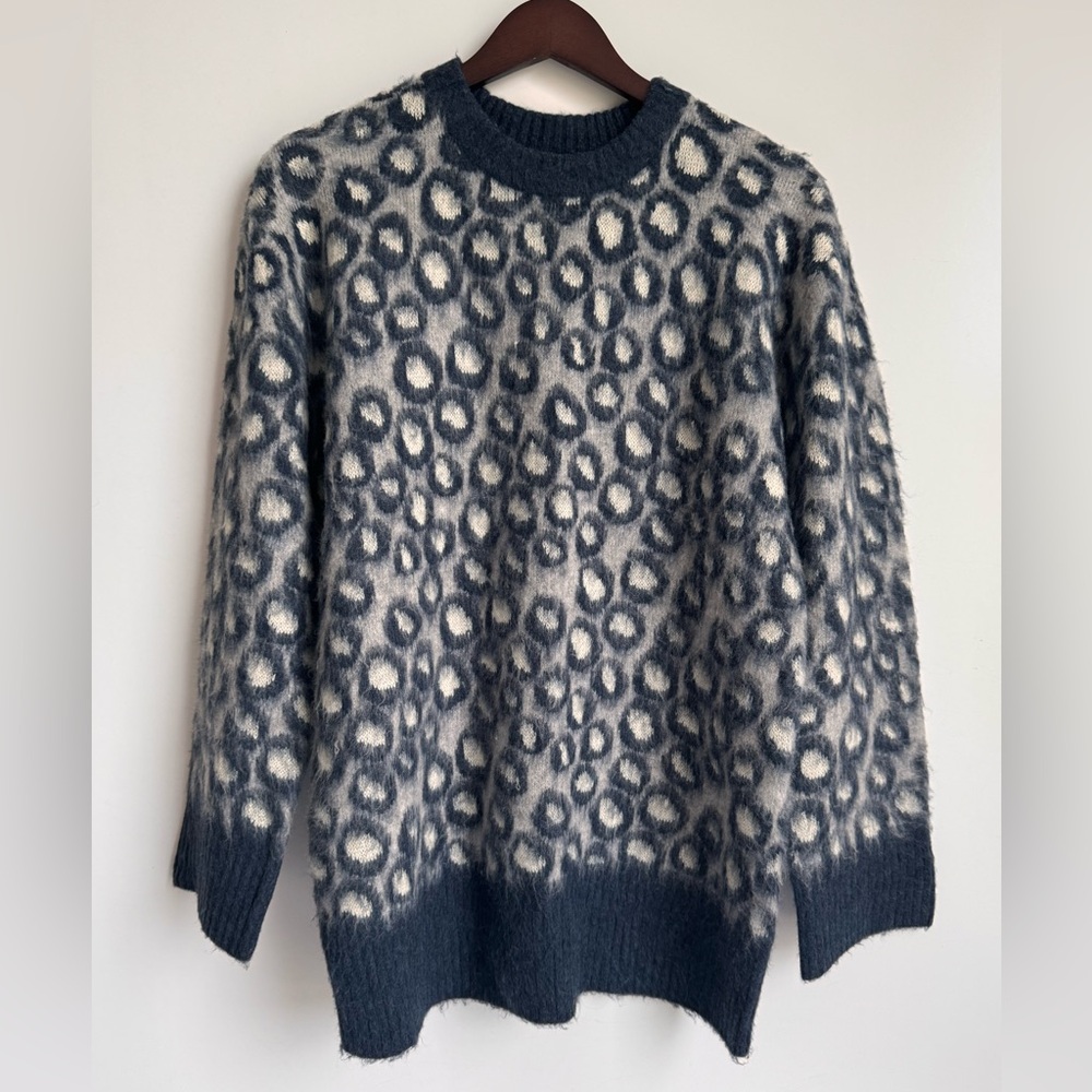 Current / Elliott Women's Sweater Eyelash Size 0 Warm Animal Print‎ Small Cozy